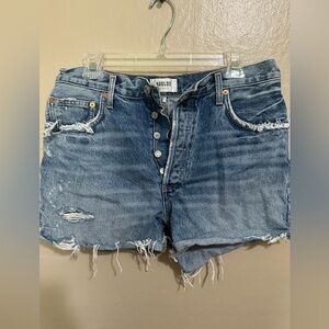 Distressed Denim Shorts